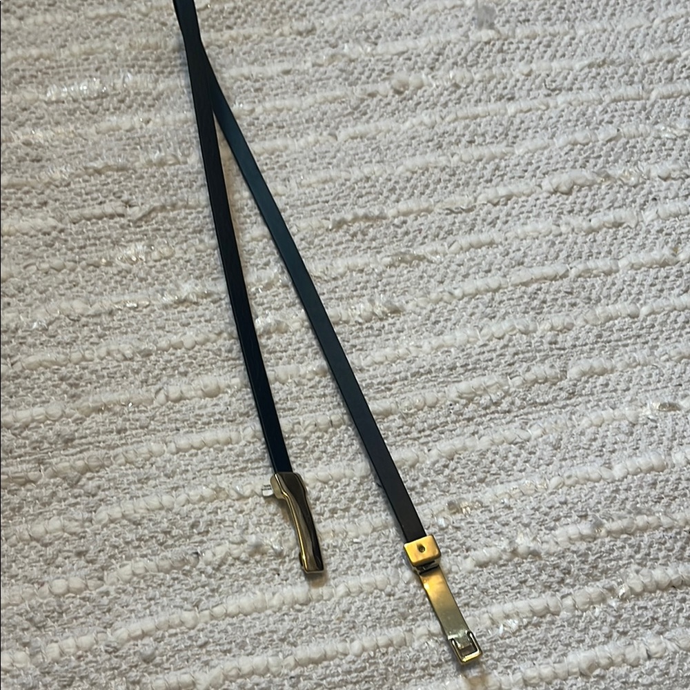 Chic Black Belt with Gold Buckle